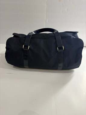 S.T. Dupont Parfums Black Nylon and Patent Leather Duffel Weekender Bag